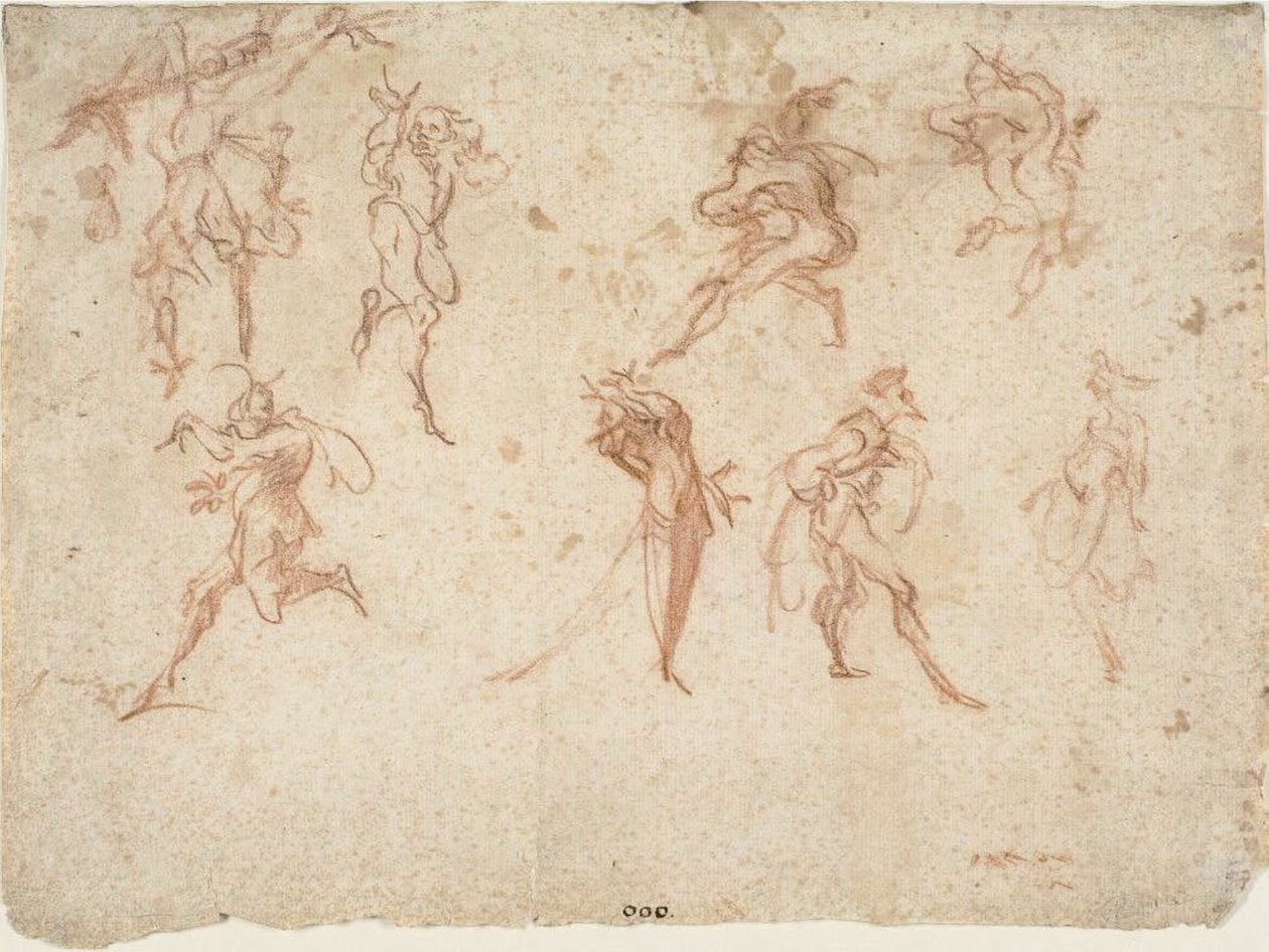 Balli di Sfessania için eskizler (recto) Dansçıların Eskizleri (verso) by Jacques Callot