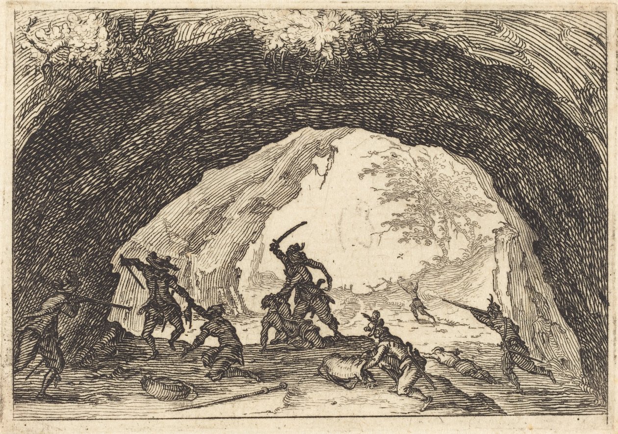 Soygunculara Saldıran Askerler by Jacques Callot