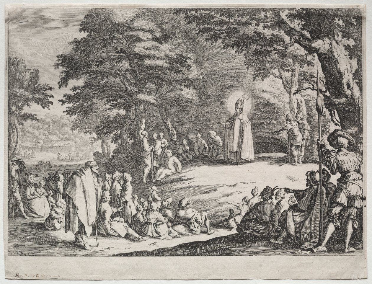 Bir Ormanda Vaaz Eden Aziz Amo by Jacques Callot