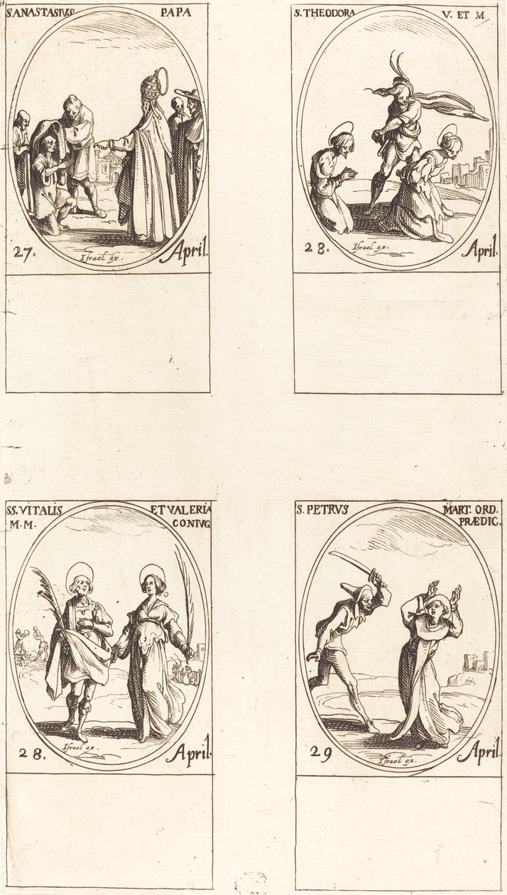 Aziz Anastasius, Aziz Theodora, Sts. Vitalis ve Valeria, Aziz Peter Şehit. by Jacques Callot
