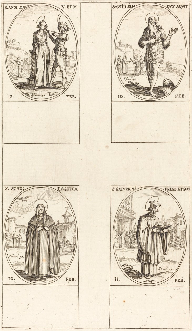Aziz Apollonia; Aziz Guillaume; Aziz Scholastica; Aziz Satürnin by Jacques Callot