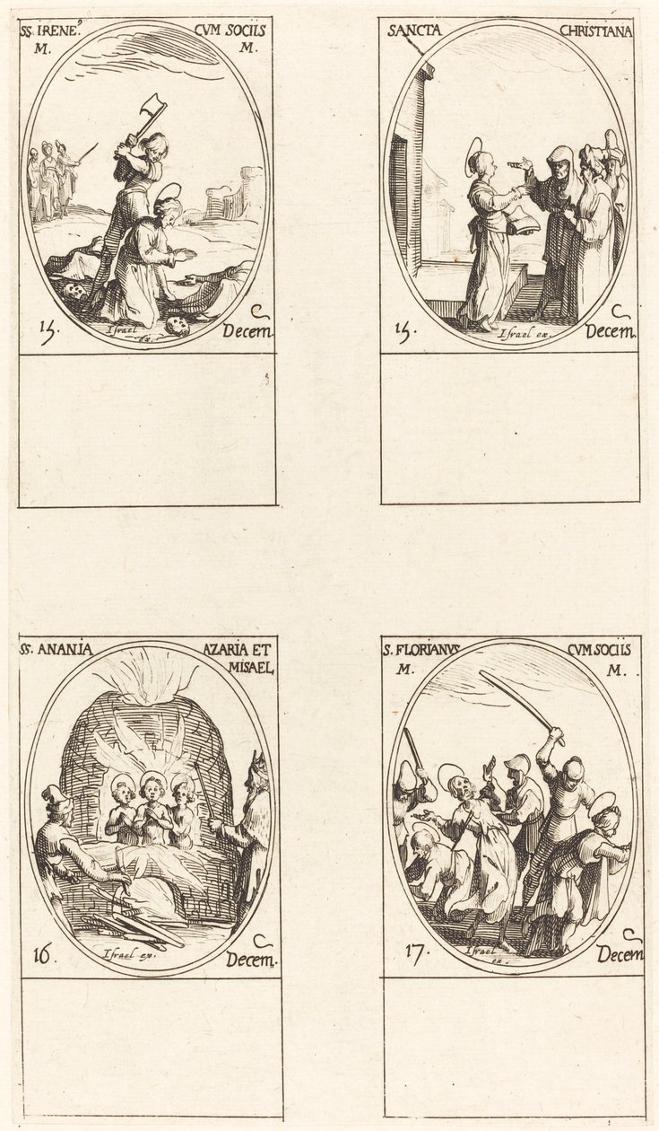 Aziz Bibiana; Aziz Birinus; Aziz Barbara; Aziz Sabbas by Jacques Callot
