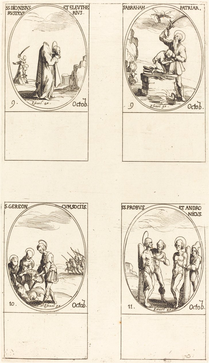 St. Dionysius, Rusticus ve Eleutherius St. İbrahim; St. Gereon ve Yoldaşlar; St. profesyonel by Jacques Callot