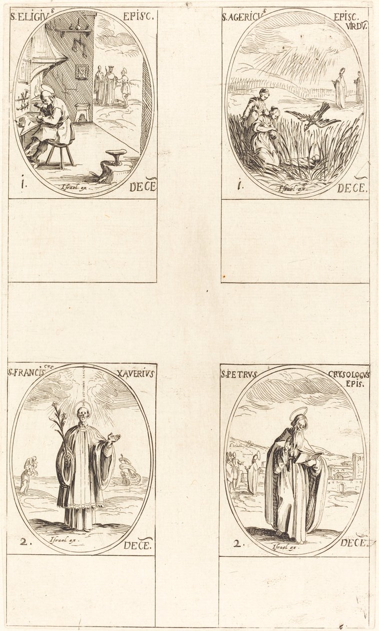 Aziz Elius; Aziz Agericus; Aziz Francis Xavier; Aziz Peter Chrysologus by Jacques Callot