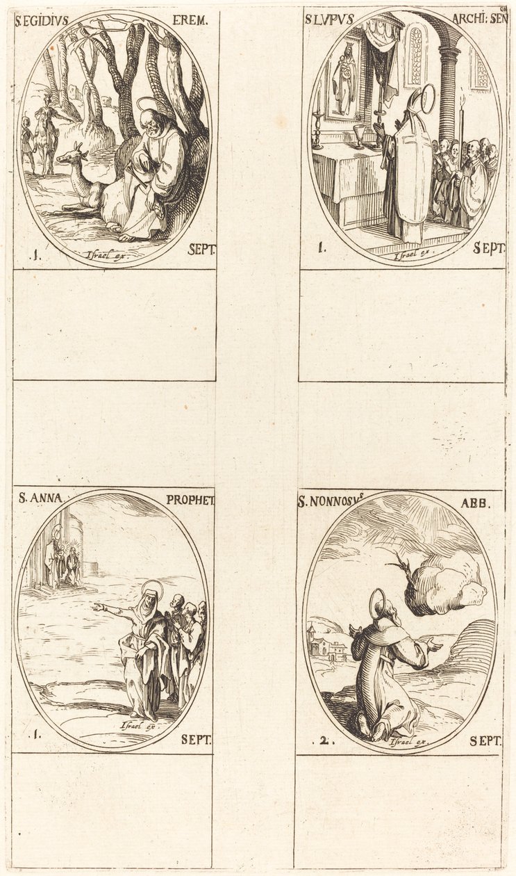 Aziz Giles; Aziz Lupus; Aziz Anne; Aziz Nonnosus by Jacques Callot