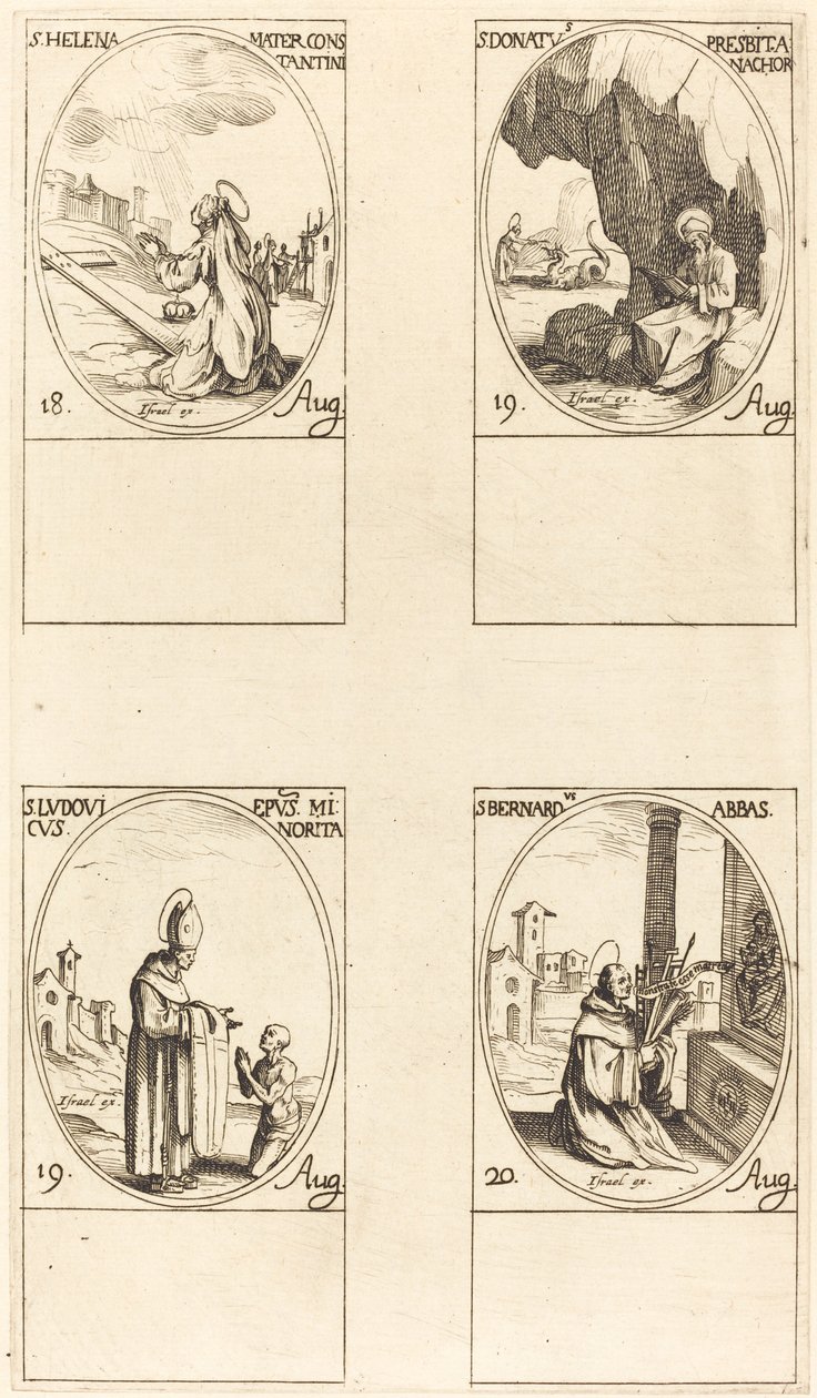 Aziz Helen; Aziz Donatus; Aziz Ludovicus, Piskopos; Aziz Bernard by Jacques Callot
