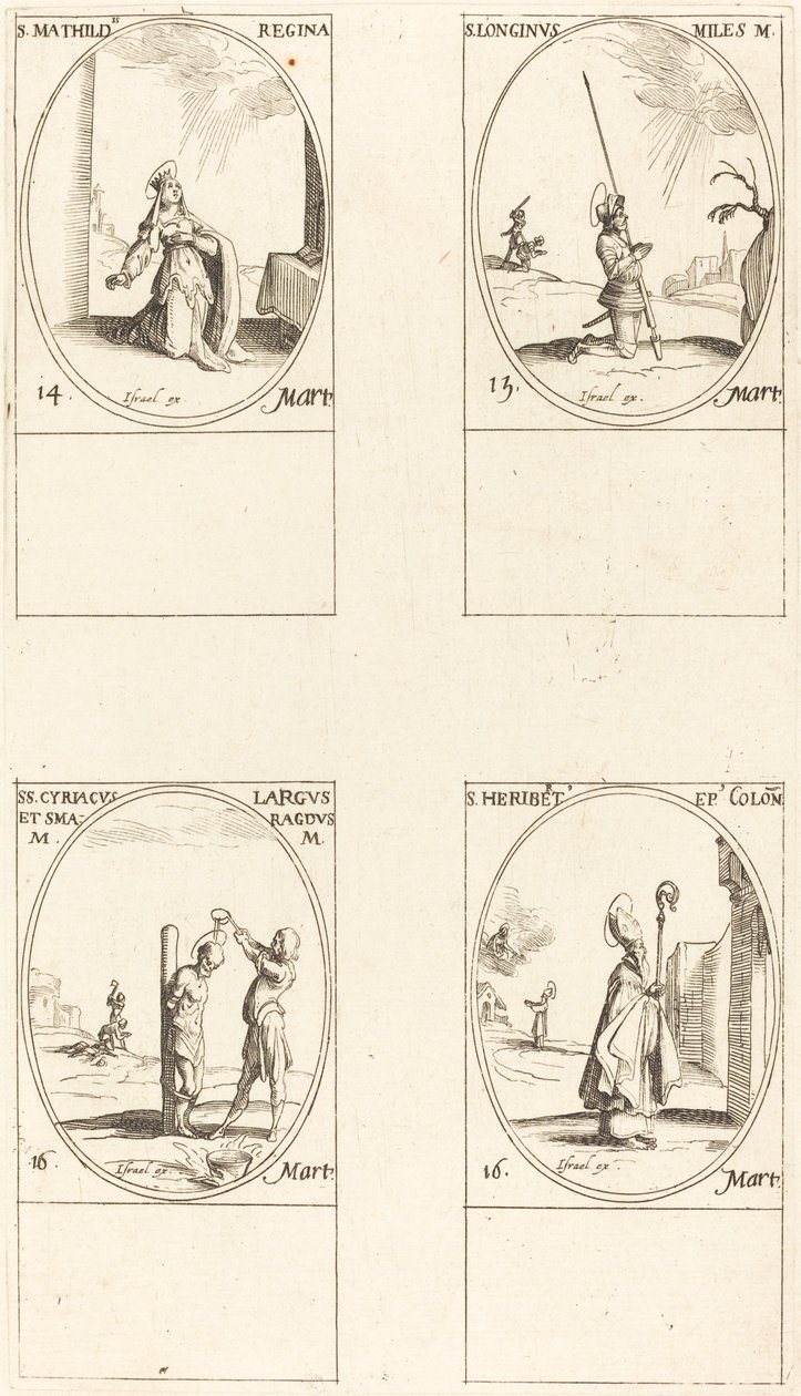 Aziz Matilda; Aziz Longinus; Aziz Cyriacus; Aziz Heribert by Jacques Callot