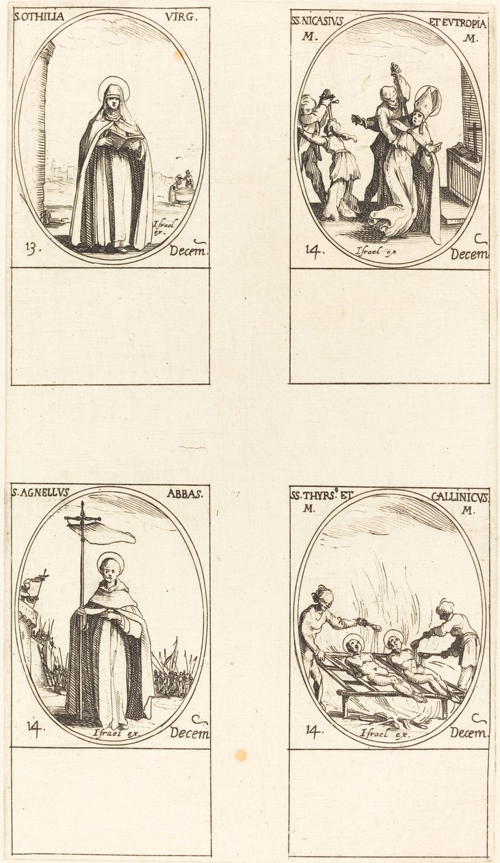 Aziz Othilia; St. Nicasius ve Ötropya; Aziz Agnelus; St. Thyrs