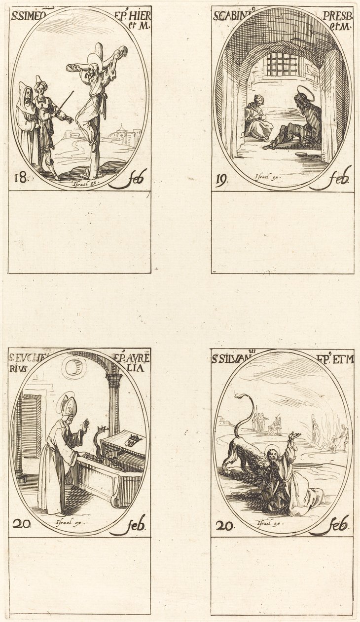 St. Simeon St. Gabinius; St. Eucharius St. Silvanus by Jacques Callot