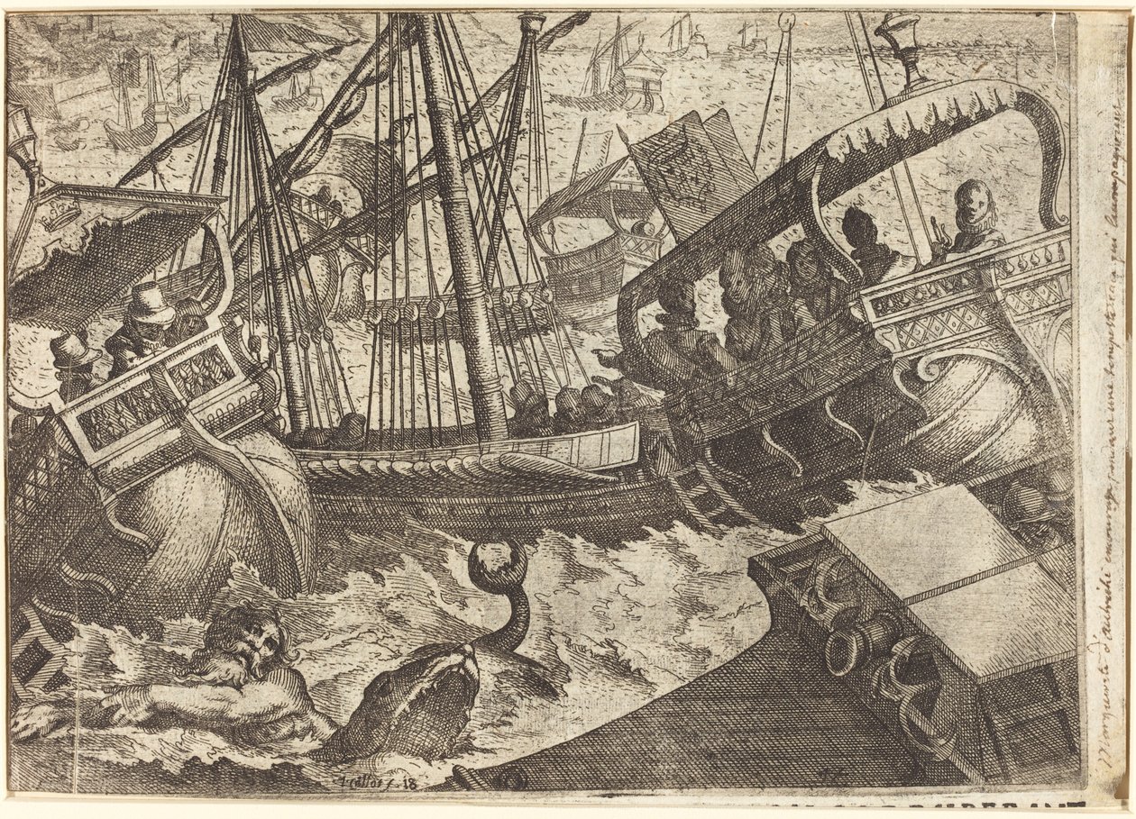 Barselona Sahili açıklarında fırtına [recto] by Jacques Callot