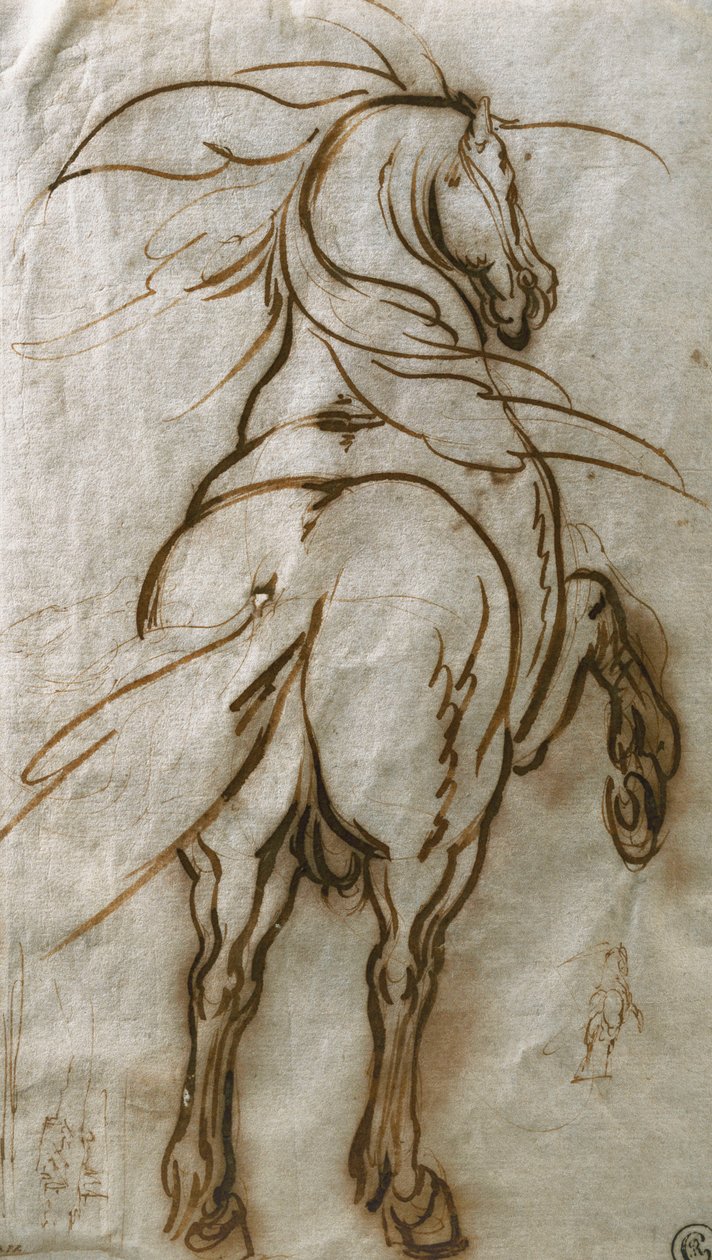 Bir At Yetiştirme Çalışması, Aynısının Bir Yardımcı Çalışması ve Bir Kasaba Görünümü ile, by Jacques Callot