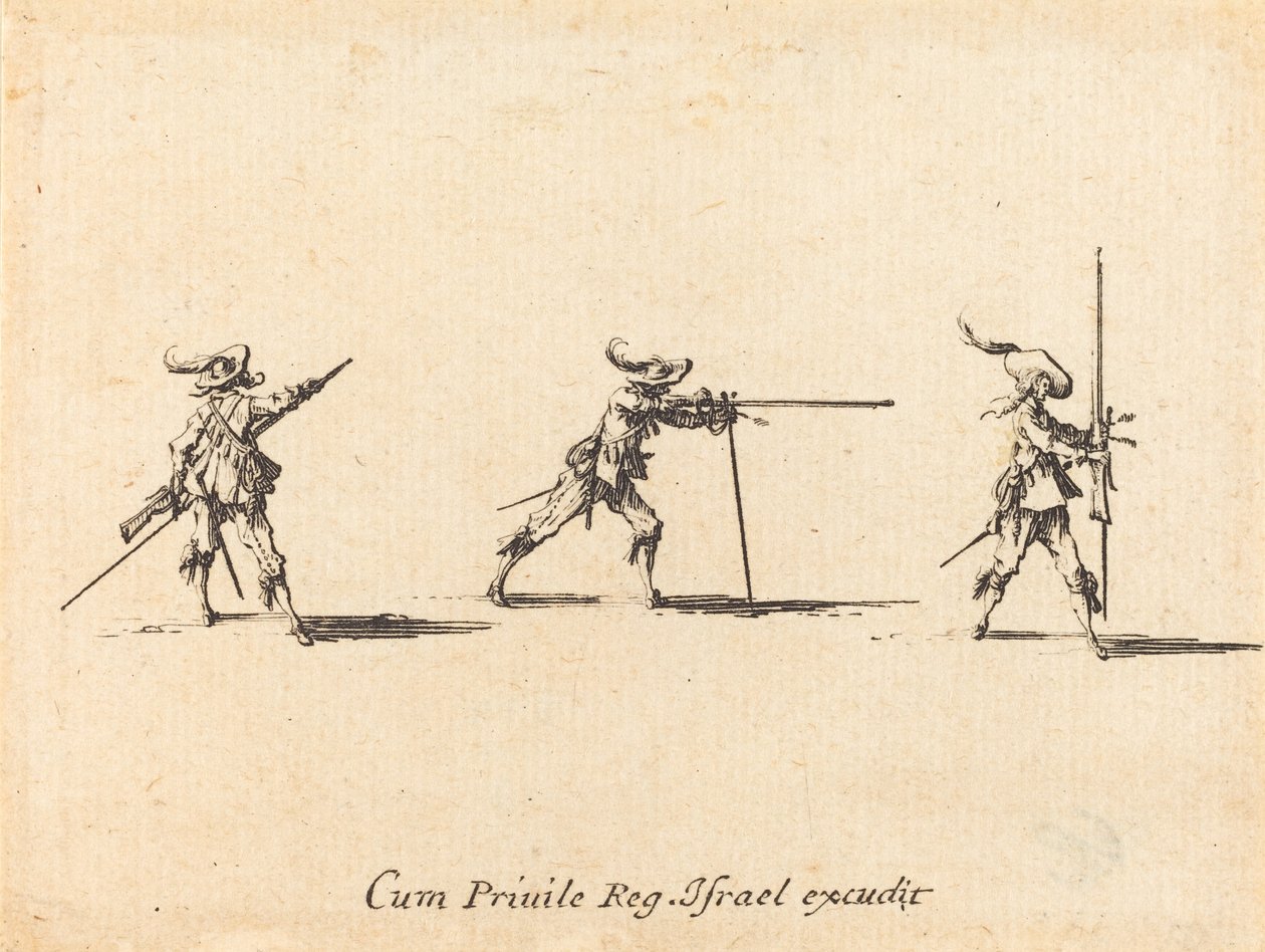 Tüfek ile Atış Pozisyonu Alma by Jacques Callot