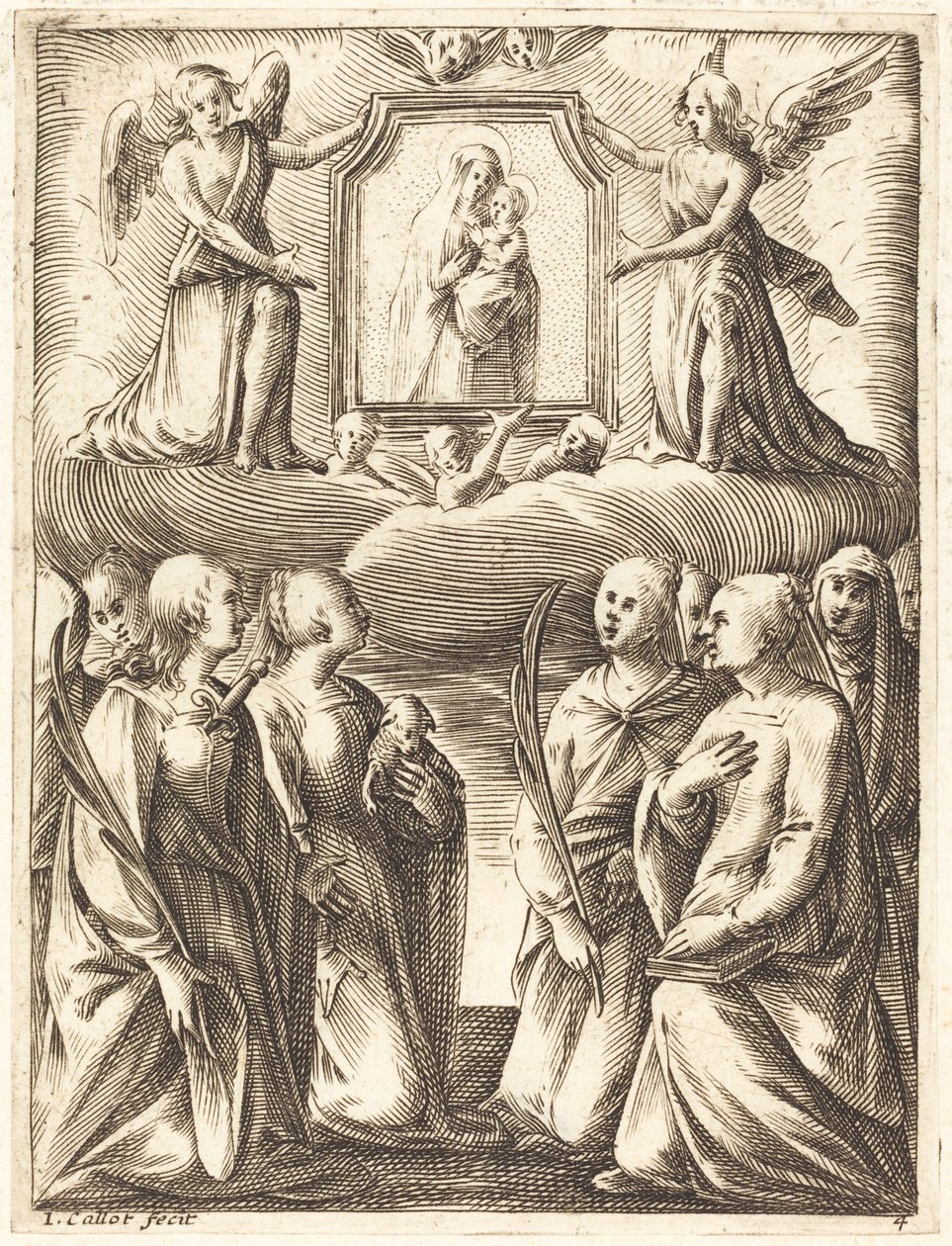 Bakire ve Çocuğun Hayranlığı by Jacques Callot