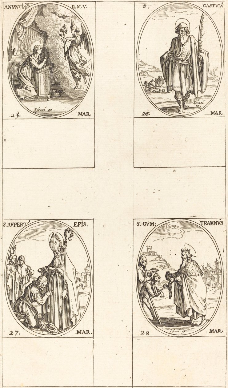 Müjde, Aziz Castulus, Aziz Rupert, Aziz Gontran. by Jacques Callot