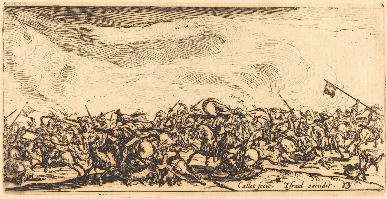 Kılıçlı Süvari Savaşı, c. 16321634. by Jacques Callot