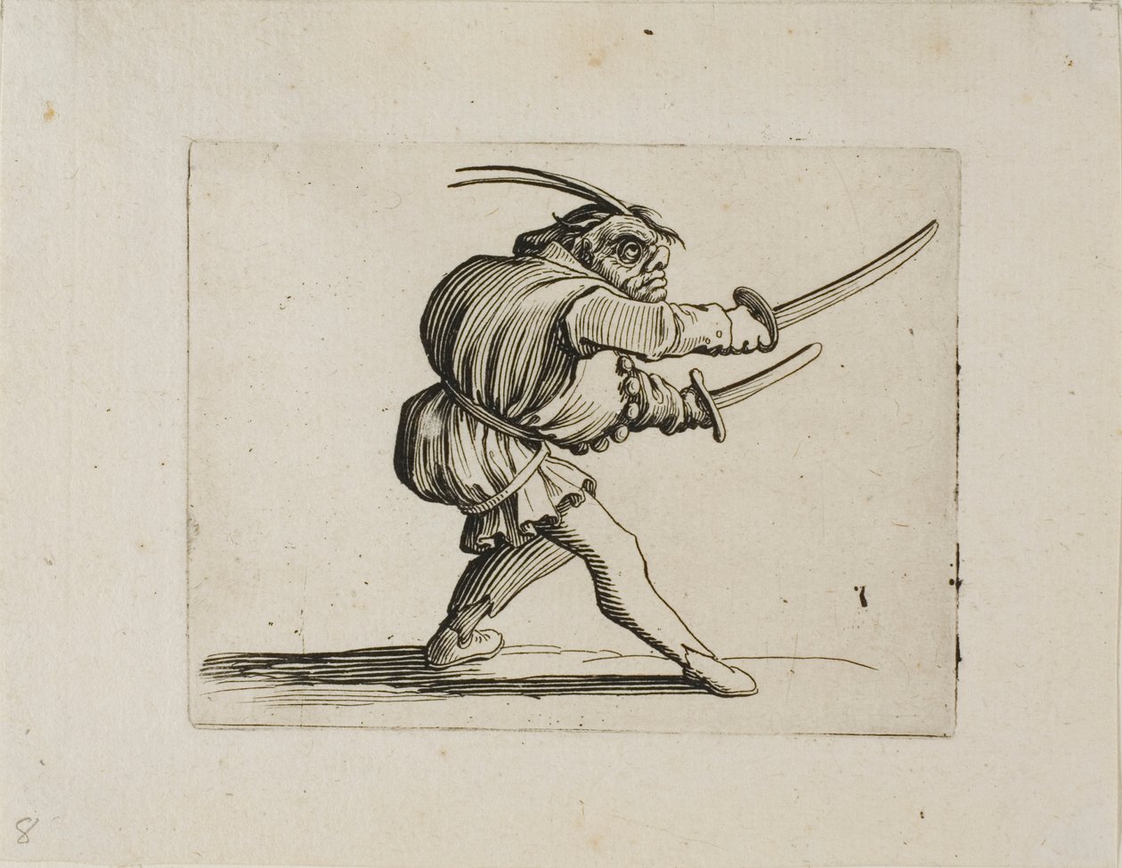 Varie Figure Gobbi'den İki Kılıçlı Düellocu by Jacques Callot