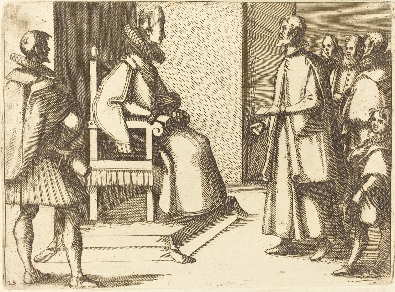 Toskana Elçisi Kraliçeye Teşekkür Eder, 1612. by Jacques Callot