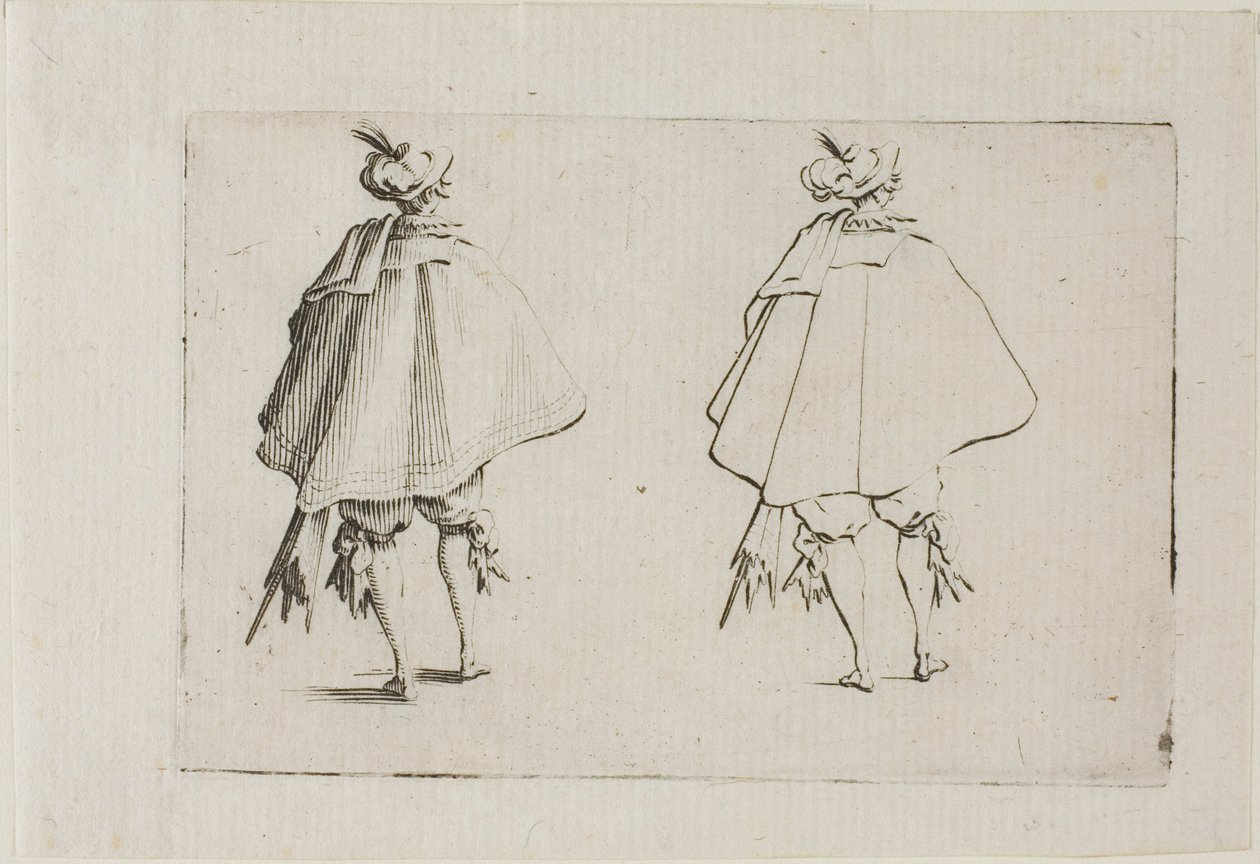 Kaprislerden Arkadan Görülen Büyük Paltolu Beyefendi by Jacques Callot