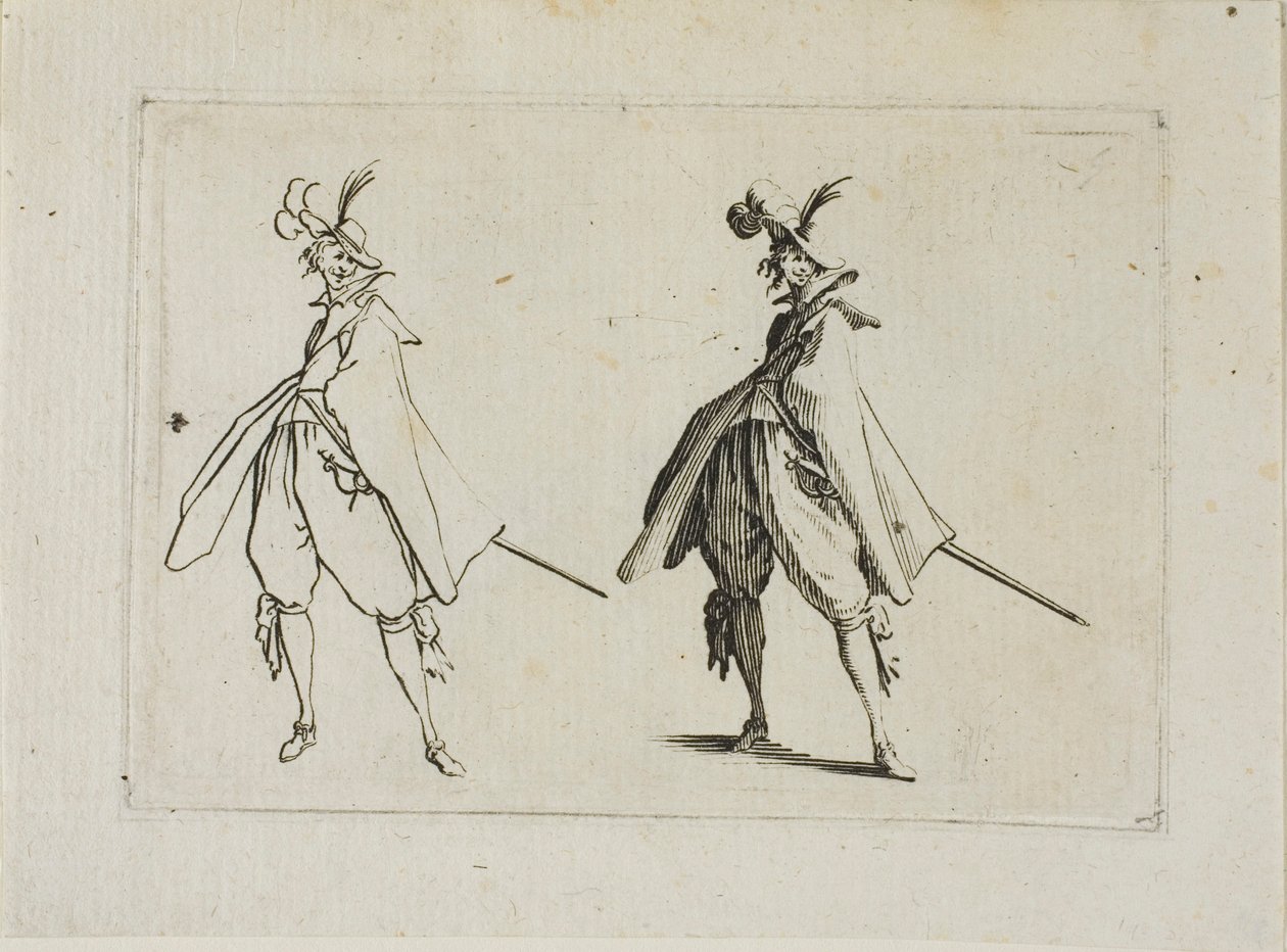 Kaprislerden Önden Görülen Büyük Paltolu Beyefendi by Jacques Callot