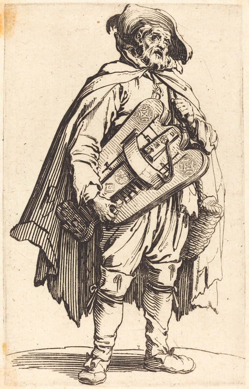 Hurdy-Gurdy Oyuncu by Jacques Callot