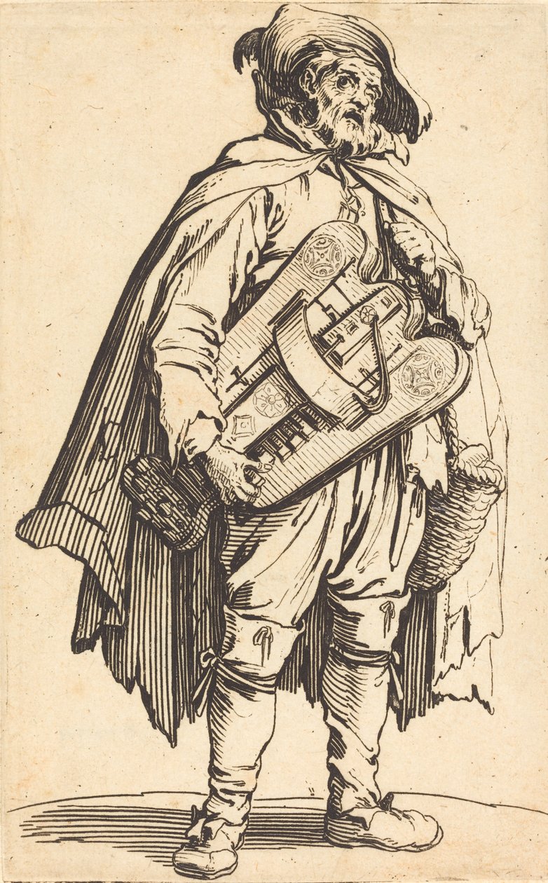 Hurdy-Gurdy Oyuncu by Jacques Callot