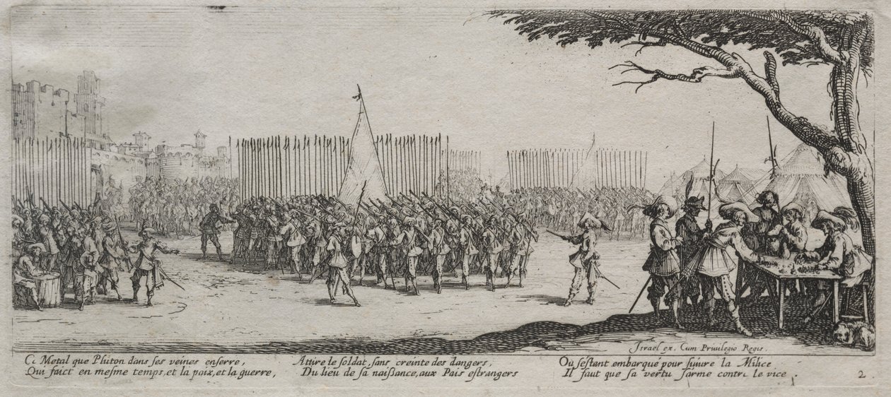 Savaşın Büyük Sefaletleri: Birliklerin Kaydedilmesi by Jacques Callot