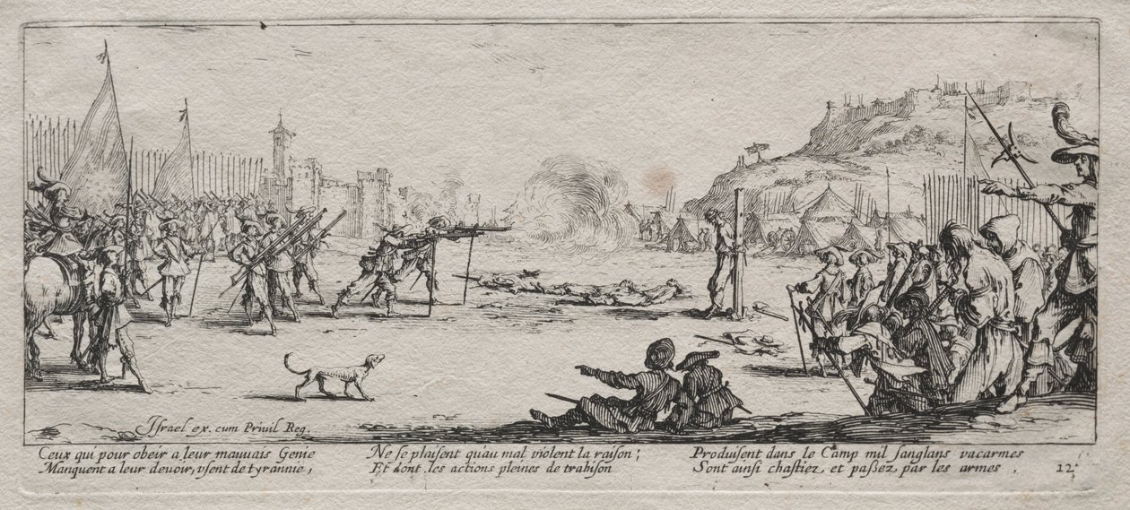 Savaşın Büyük Sefaletleri: Ateşleme Timi, 1633. by Jacques Callot