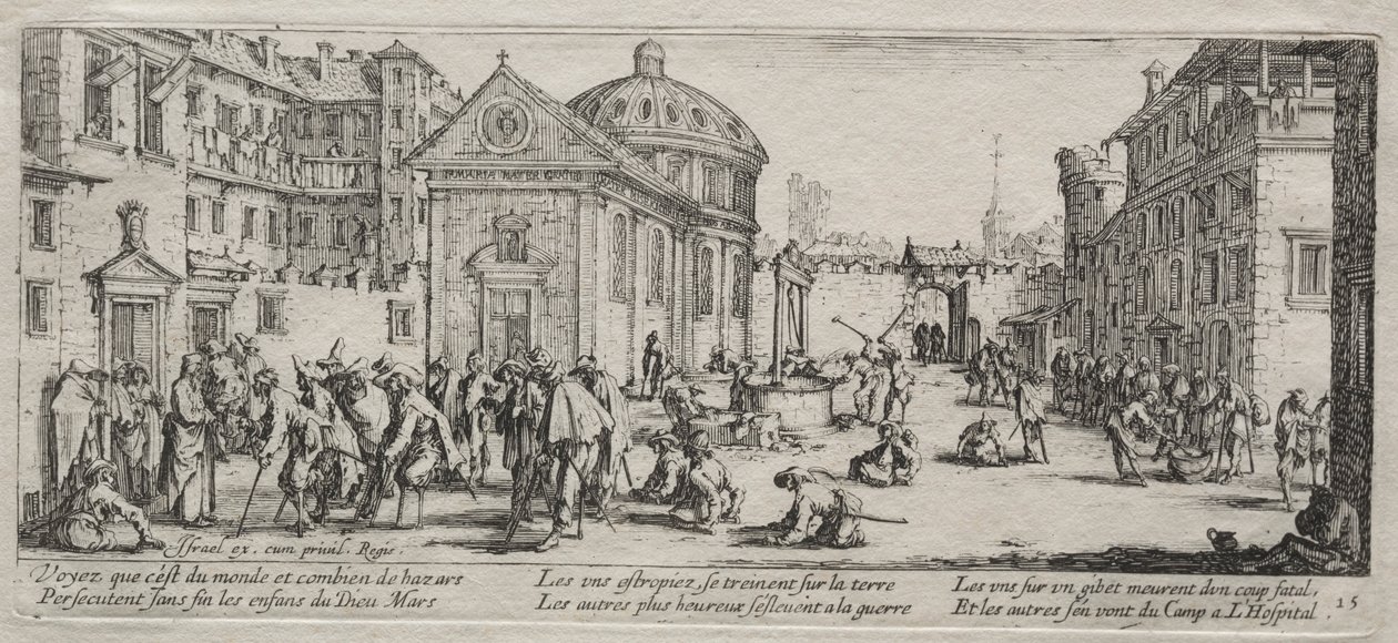Savaşın Büyük Sefaletleri: Hastane, 1633. by Jacques Callot