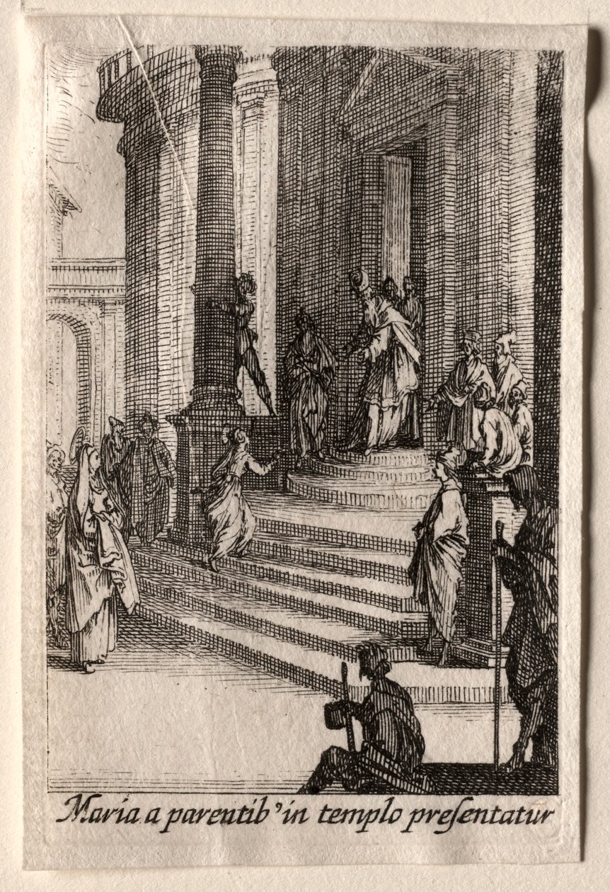 Bakire'nin Hayatı: Bakire'nin Tapınakta Sunulması. by Jacques Callot