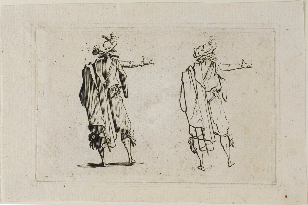 Arkadan Görülen Adam, Sağ Kol Kalkmış, Kaprislerden by Jacques Callot