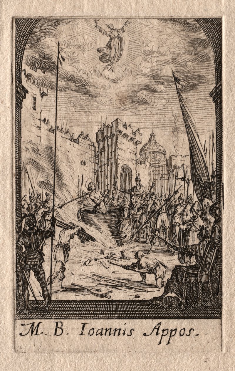 Havarilerin Şehitliği: Evangelist Aziz John. by Jacques Callot