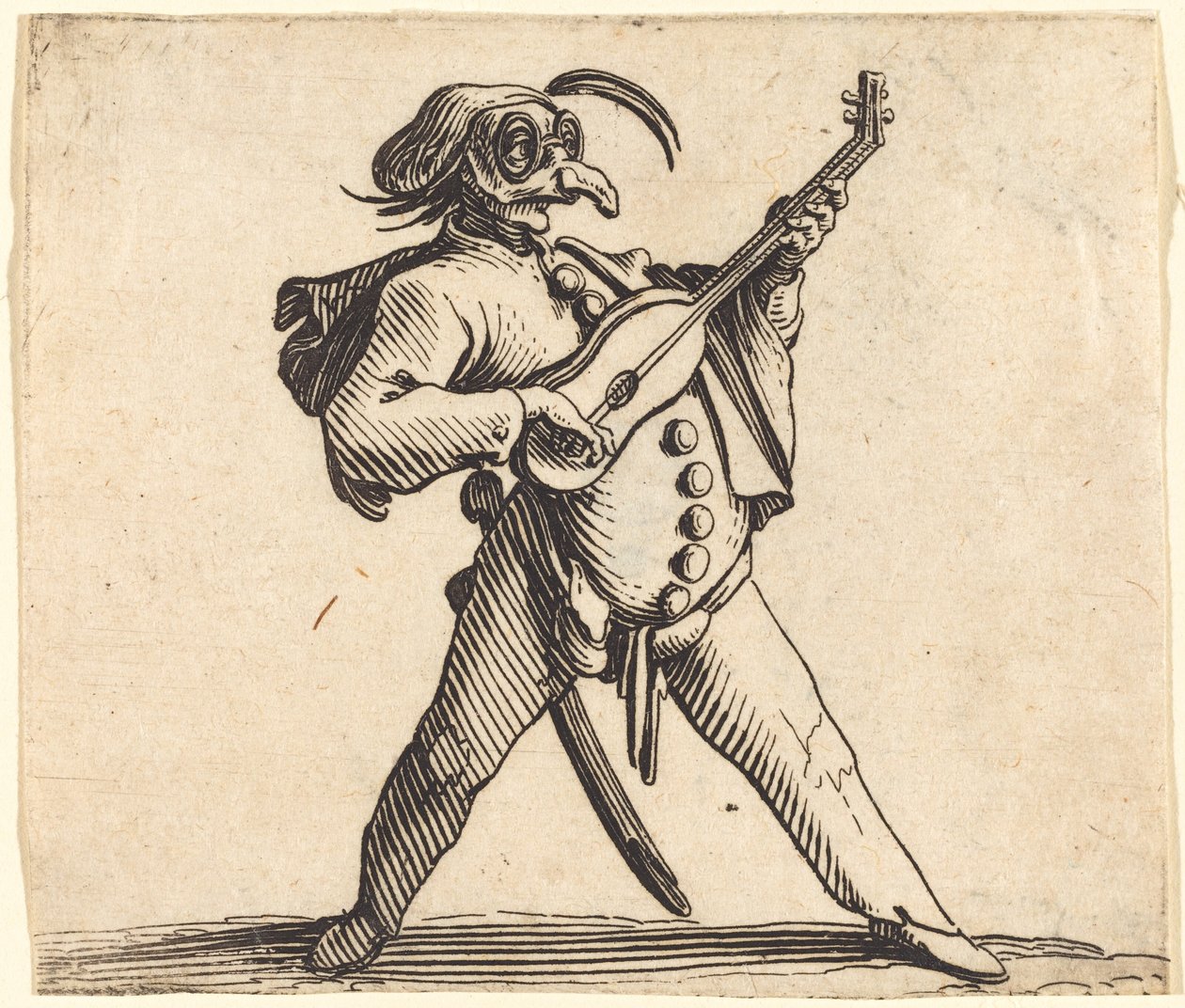Gitar Çalan Maskeli Komedyen by Jacques Callot