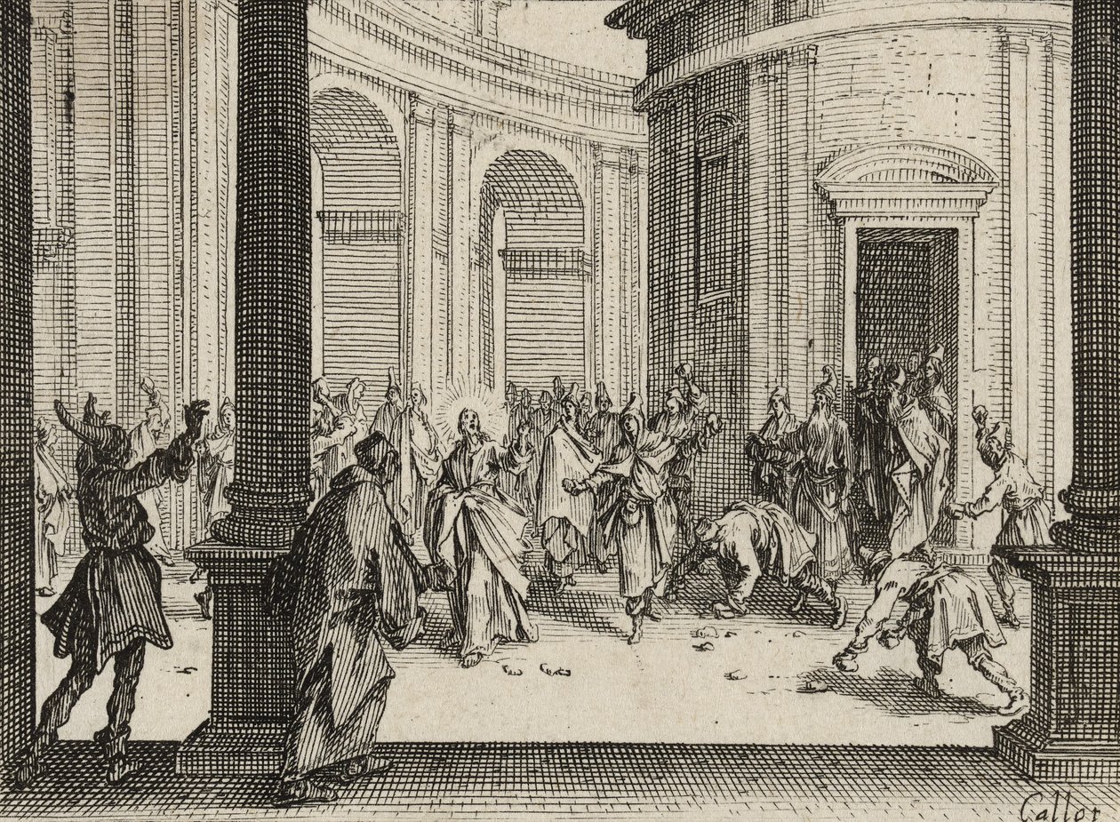 Tapınaktan Sürülen Tüccarlar, 1635 by Jacques Callot