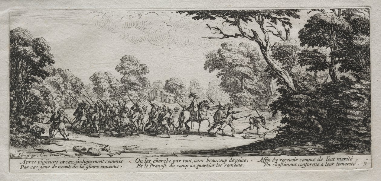 Savaşın Sefaletleri: Suçluların Tutuklanması by Jacques Callot