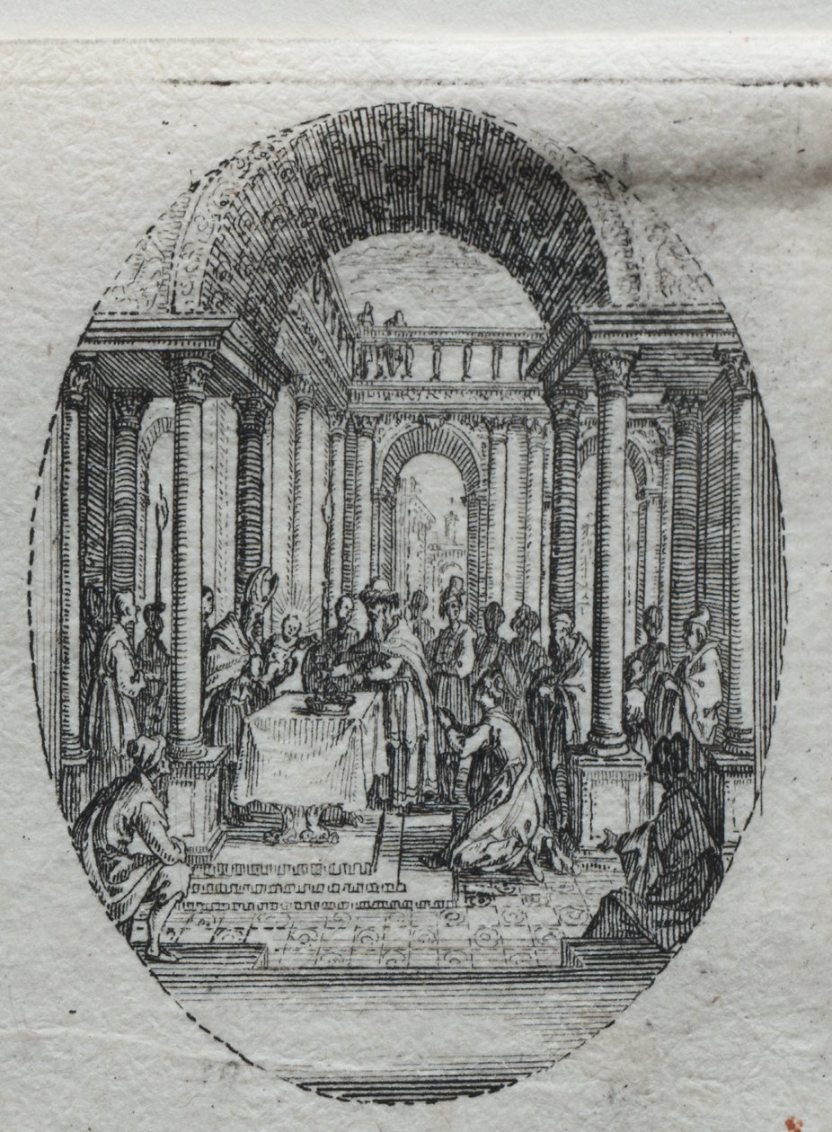 Tutkunun Sırları: Tapınakta Sunum. by Jacques Callot
