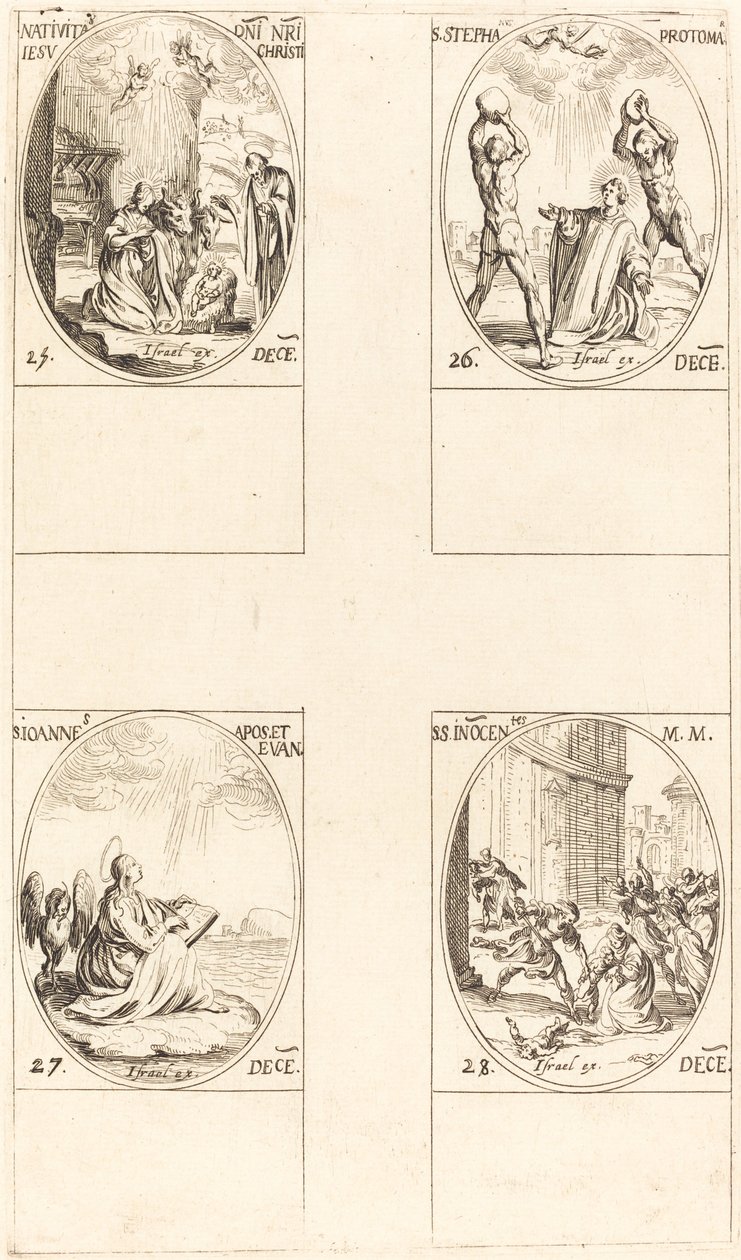 Doğuş; Aziz Stephen; Aziz John; Kutsal Masumlar by Jacques Callot