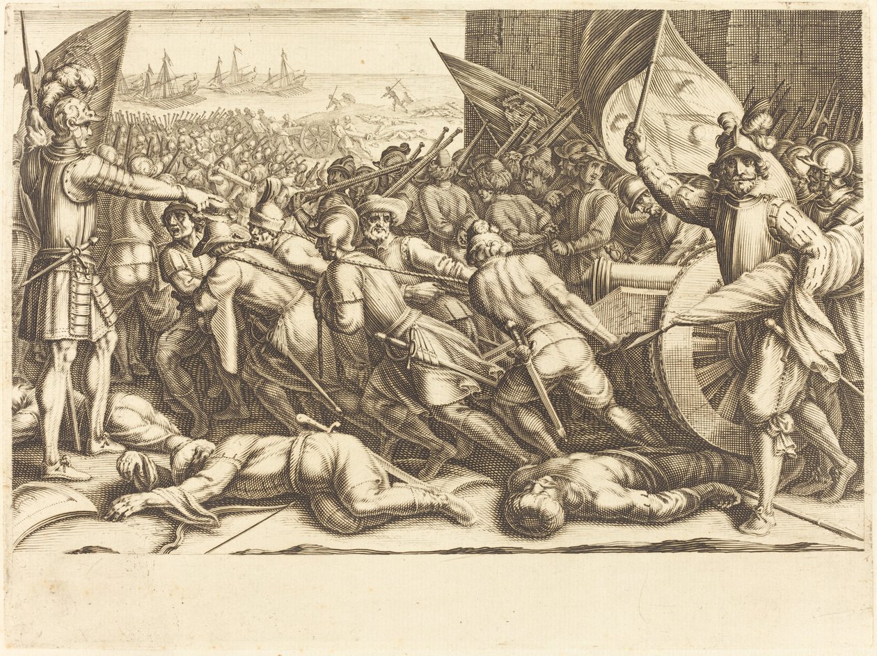 Türklerin Yeniden Gemiye Alınması, c. 1614. by Jacques Callot