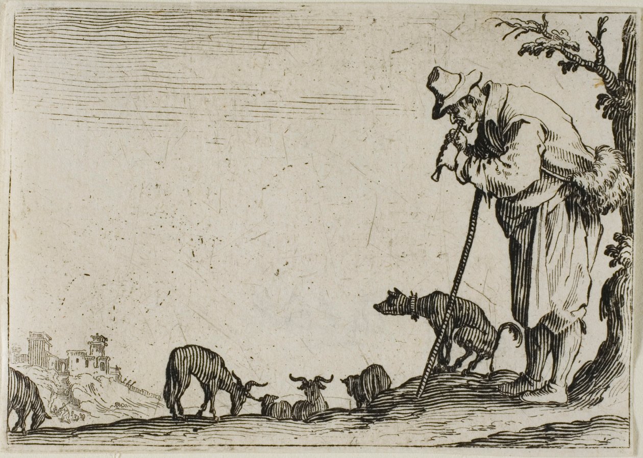 Kaprislerden Flüt Çalan Çoban by Jacques Callot
