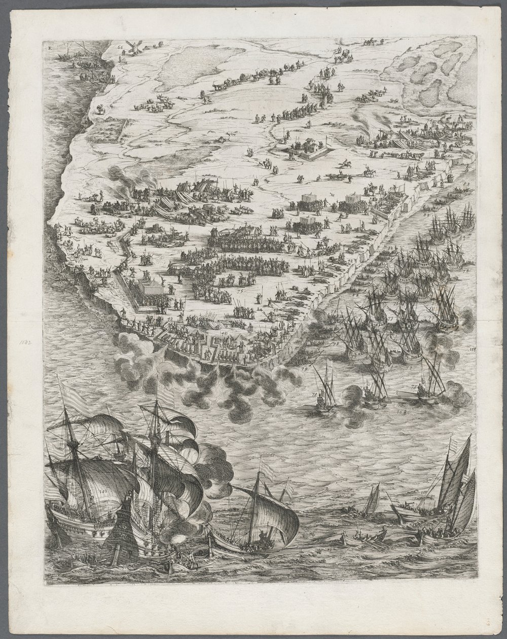 La Rochelle Kuşatması: Levha 10, 1628-1630. by Jacques Callot