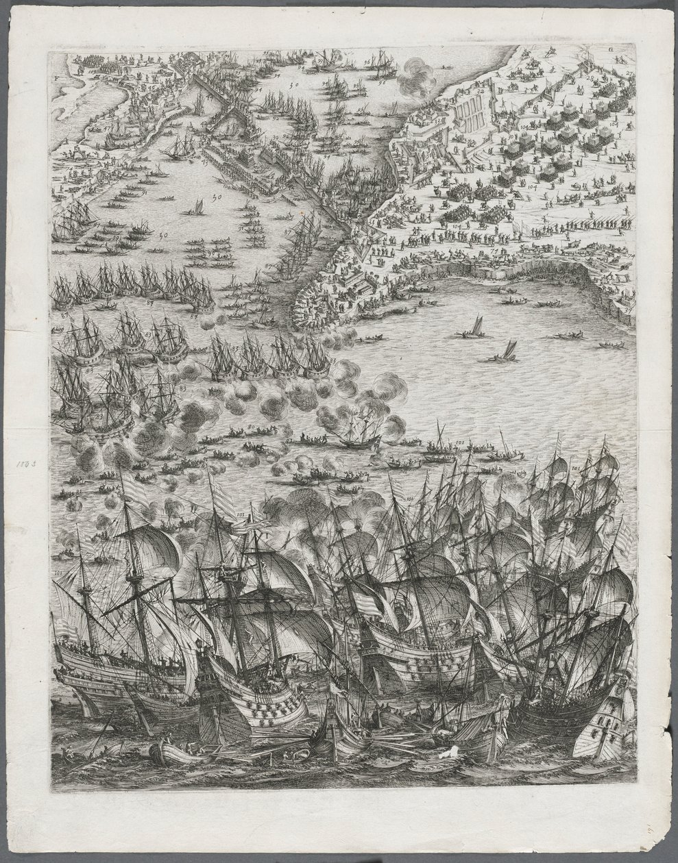 La Rochelle Kuşatması: Levha 11, 1628-1630. by Jacques Callot