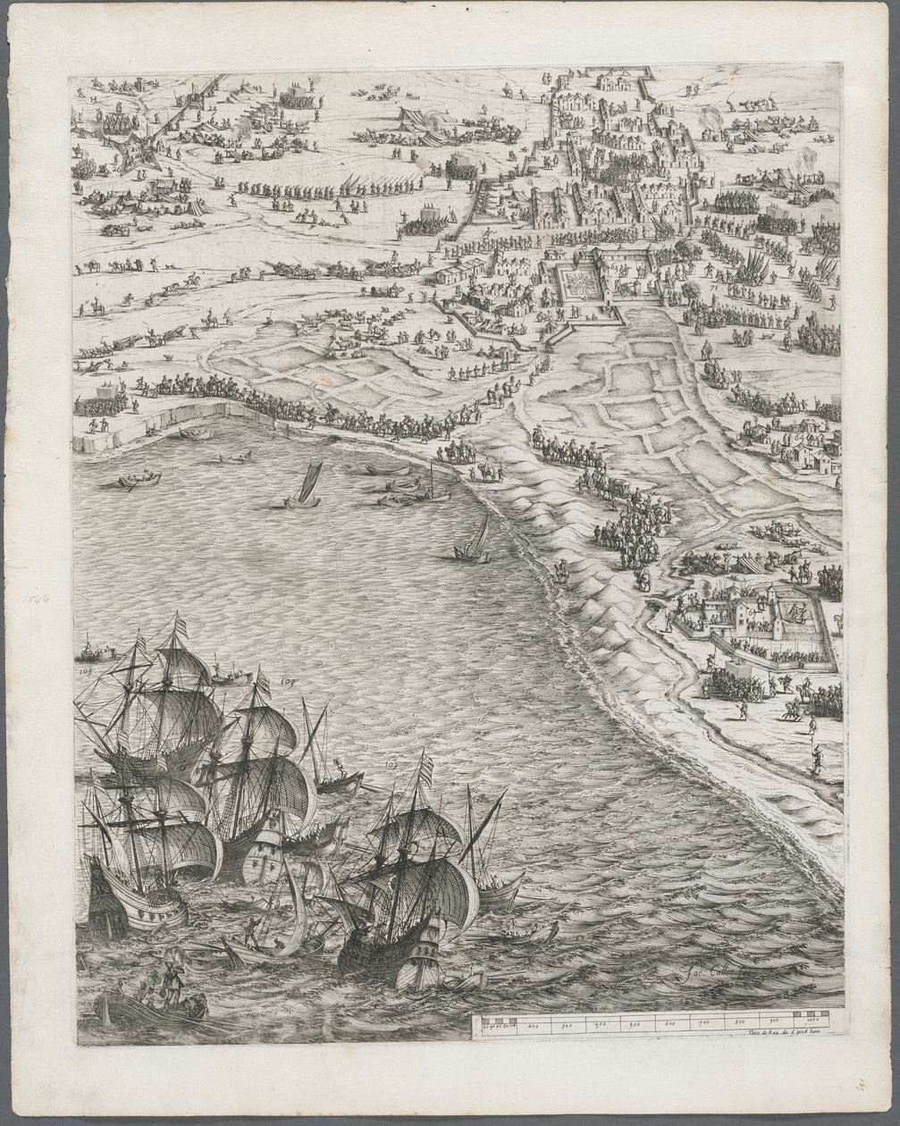 La Rochelle Kuşatması: Levha 12 by Jacques Callot