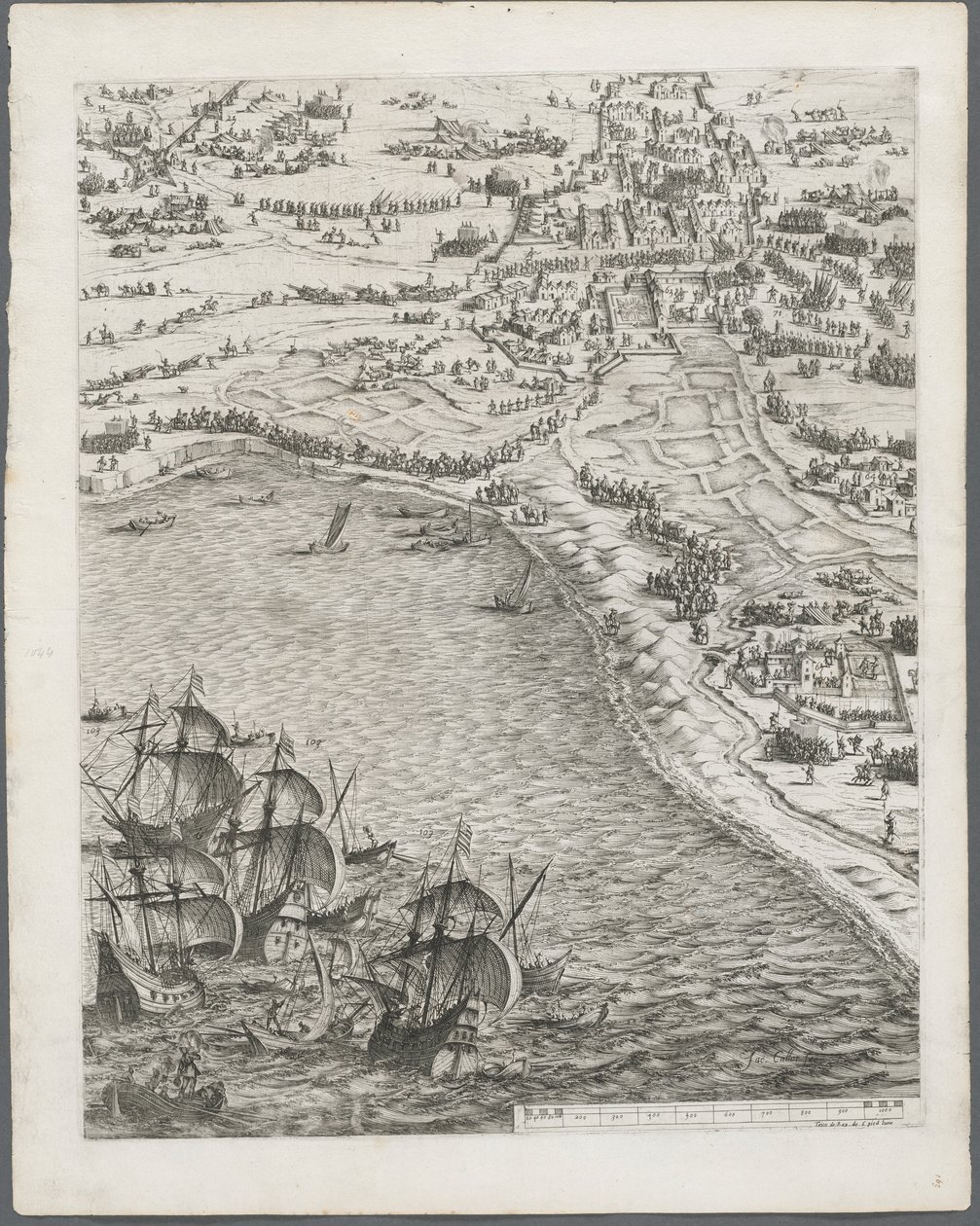 La Rochelle Kuşatması: Levha 12, 1628-1630. by Jacques Callot