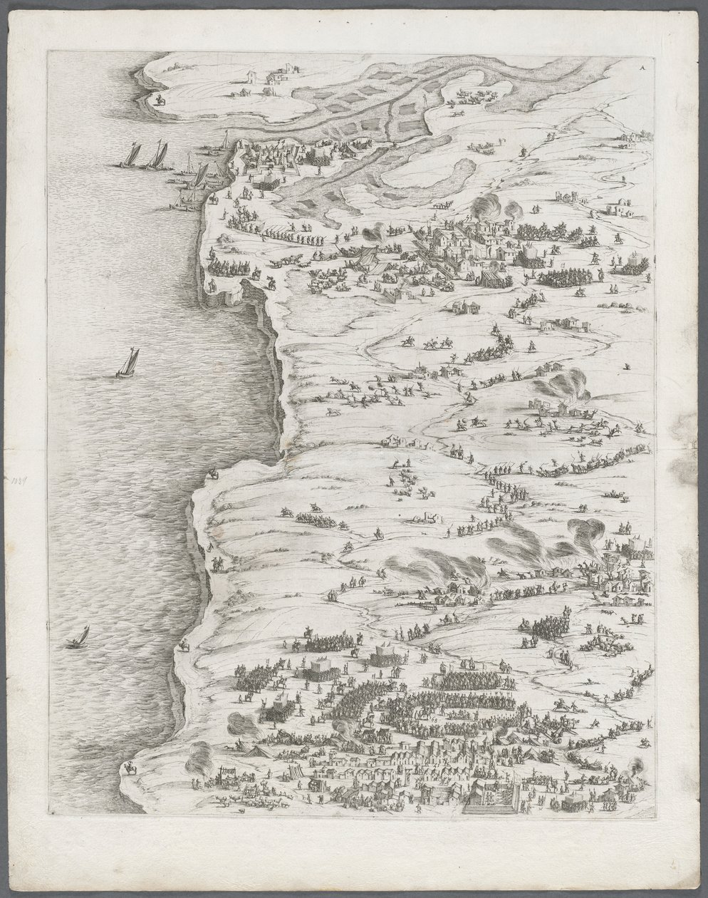 La Rochelle Kuşatması: Levha 5, 1628-1630. by Jacques Callot