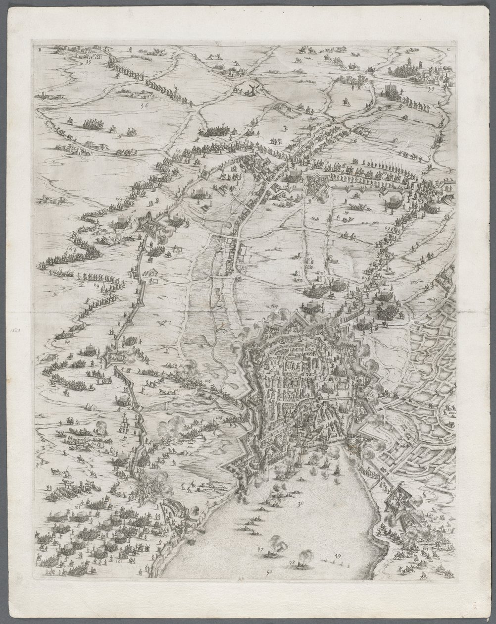 La Rochelle Kuşatması: Levha 6, 1628-1630. by Jacques Callot