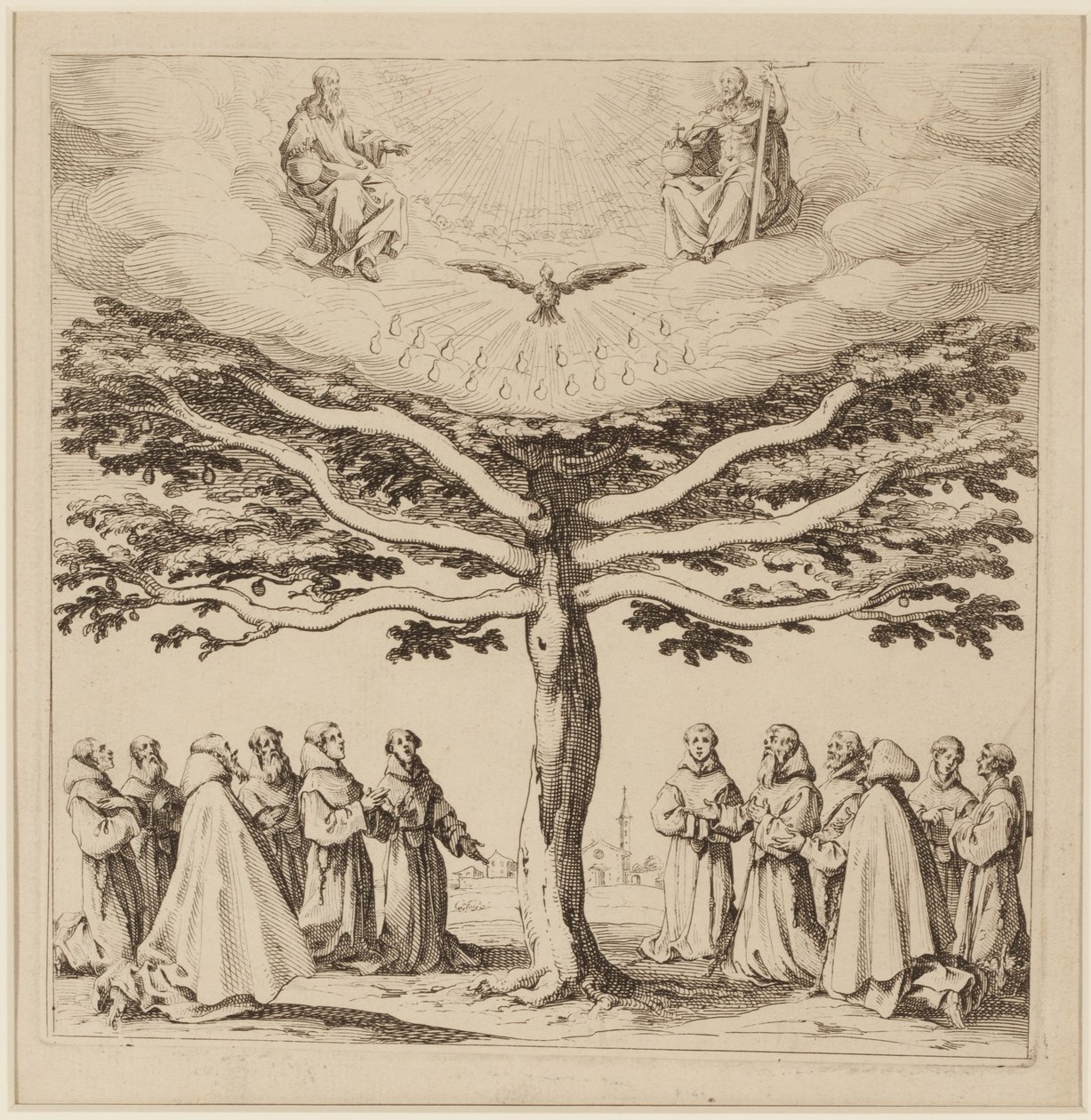Aziz Francis Ağacı, c.1619 (gravür) by Jacques Callot