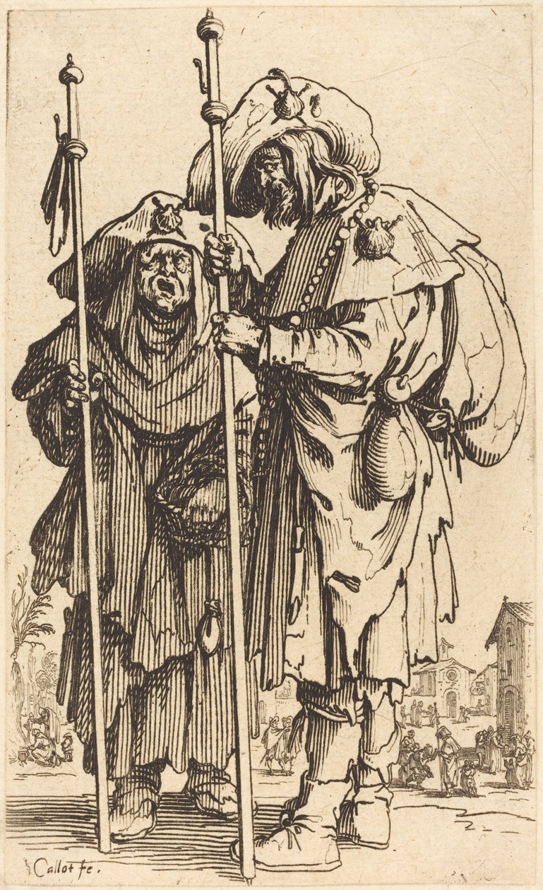 İki Hacı, c. 1622. by Jacques Callot
