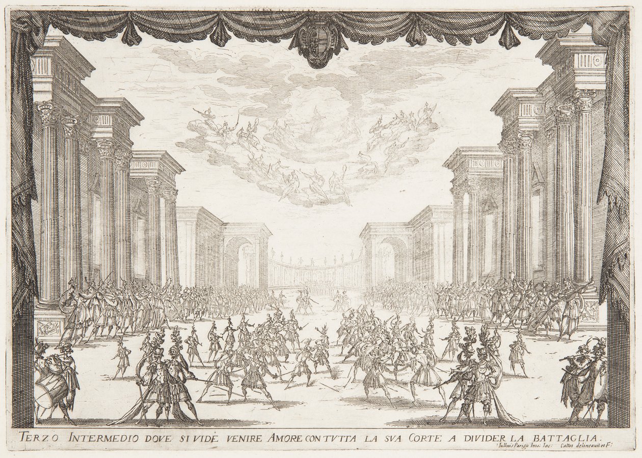 Üçüncü Intermezzo, Savaş, Aşkın Kortejiyle Gelişiyle Durduruldu by Jacques Callot