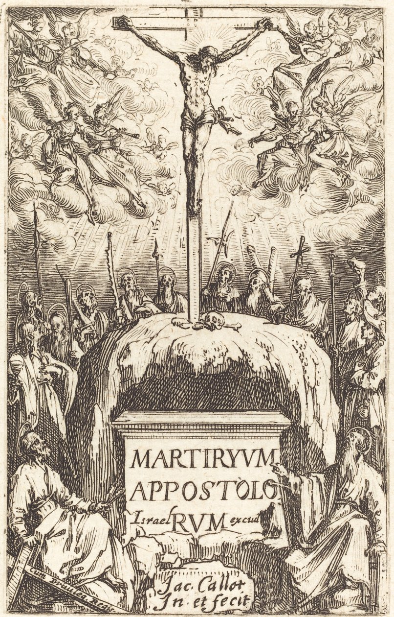 "Havarilerin Şehitlikleri" için Başlık Sayfası by Jacques Callot