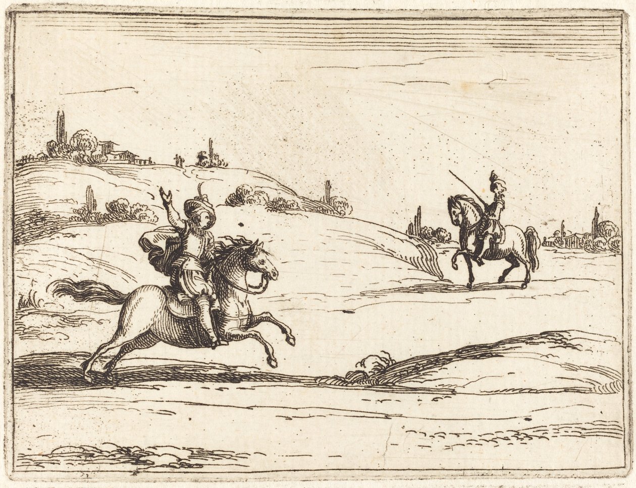 iki şövalye by Jacques Callot