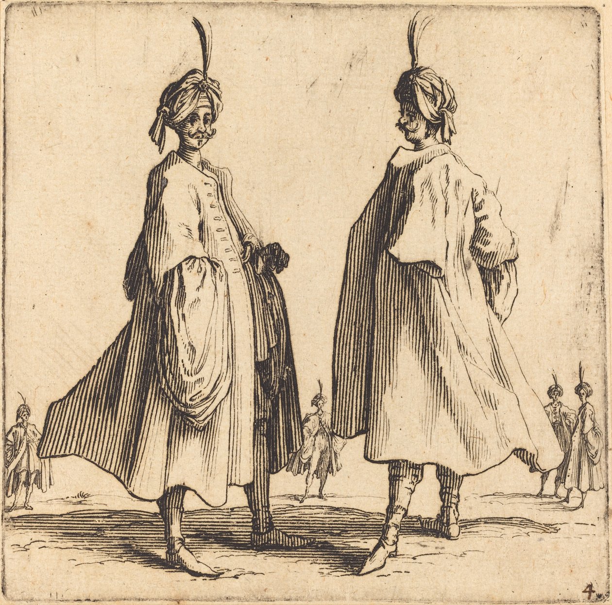İki Türk, 1617 ve 1621. by Jacques Callot